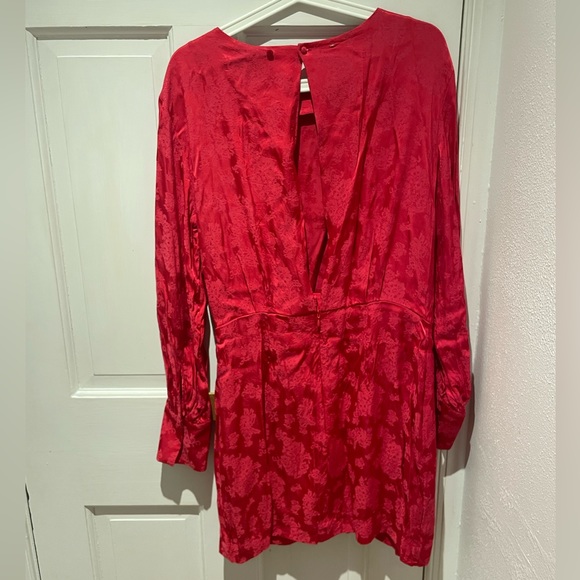 & Other Stories never worn red silk long sleeve mini dress - Picture 8 of 8